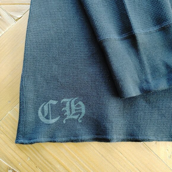 Chrome Hearts Horseshoe Thermal Waffle T-Shirt Black Long Sleeve size XXL (New) - Picture 3 of 11